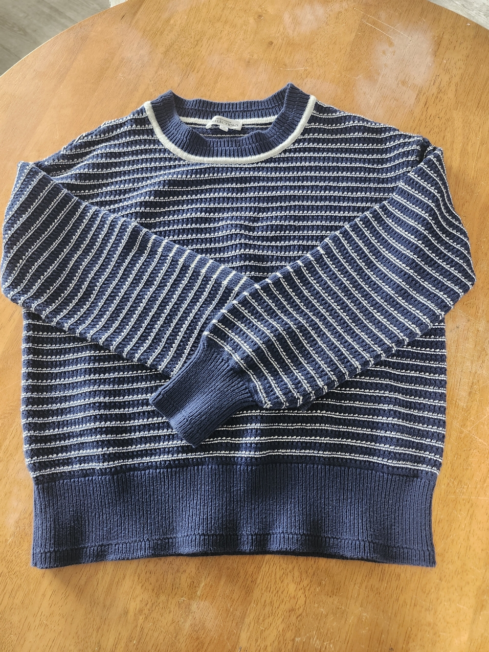Northern Reflections Navy & White Striped Cotton Crewneck | Medium Classic - Picture 2 of 6